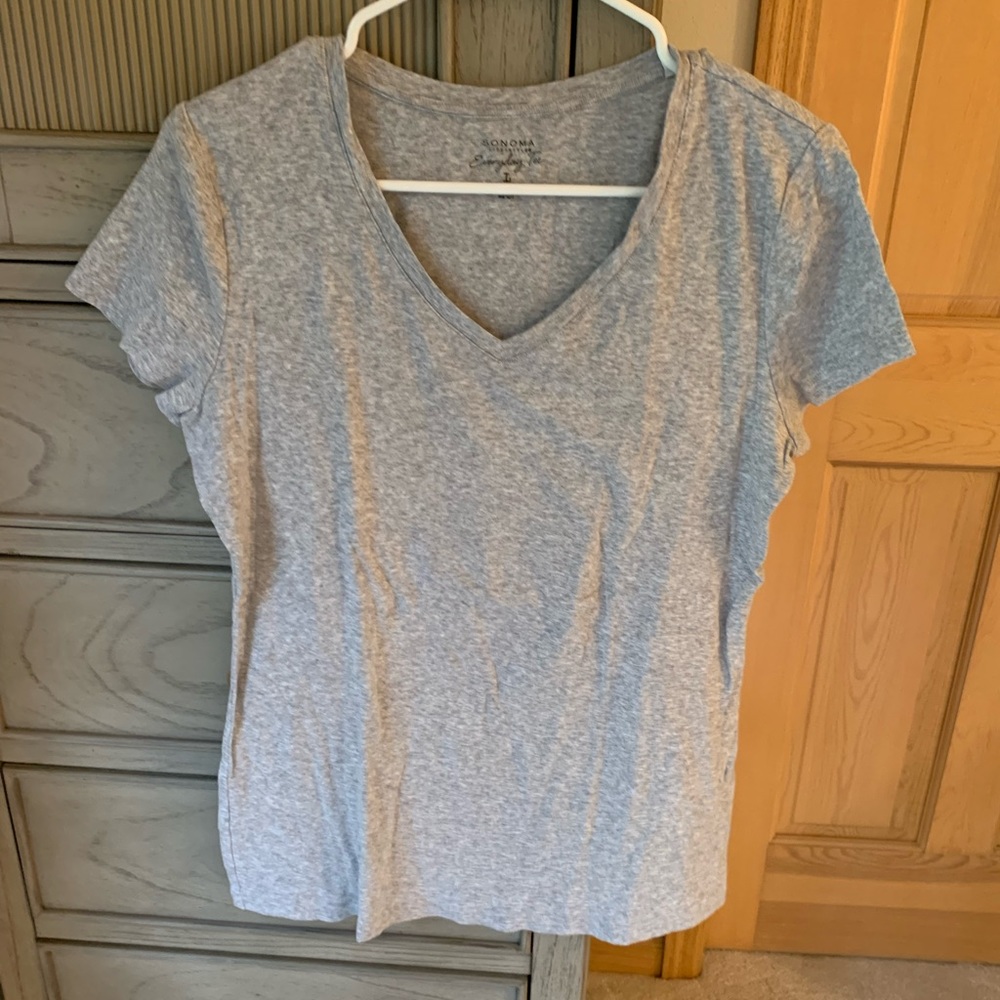 Sonoma Everyday Gray V-neck T-shirt